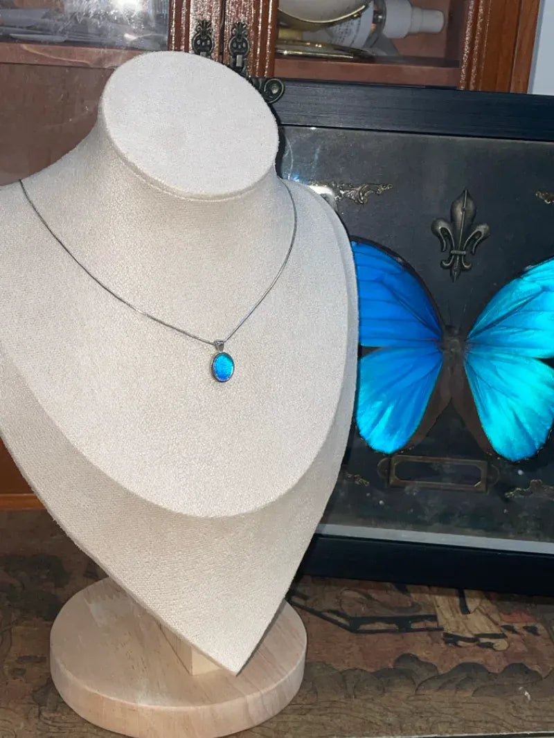 Butterfly Wing Necklace – Minimalist Silver Pendant Silver Plated