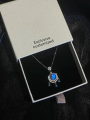 Blue Morpho Butterfly Wing Pendant Necklace