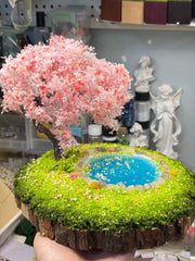 Sakura Serenity Pond – Handcrafted Miniature Diorama