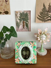 Enchanted Green Butterfly Garden Keepsake Box