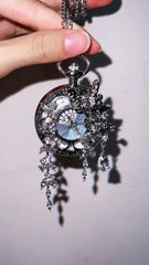 Butterfly Pocket Watch – Vintage-Inspired Keepsake with Crystal Charms (Moving Hands)