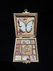 Pink-tip Butterfly Specimen Box – Handmade Display with Vintage Mini Charms