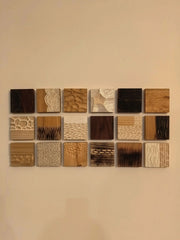 The Artisan Wood Block Gallery Set | Hand-Carved 3D Wall Art (Set of 27)