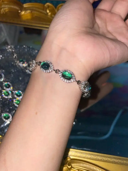 Whispers of the Dragonfly – Iridescent Green Bracelet Iridescent Green Oval Bracelet