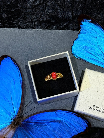 Butterfly Wing Specimen Ring | Handmade Nature-Inspired Jewelry (Multiple Styles) Style 18