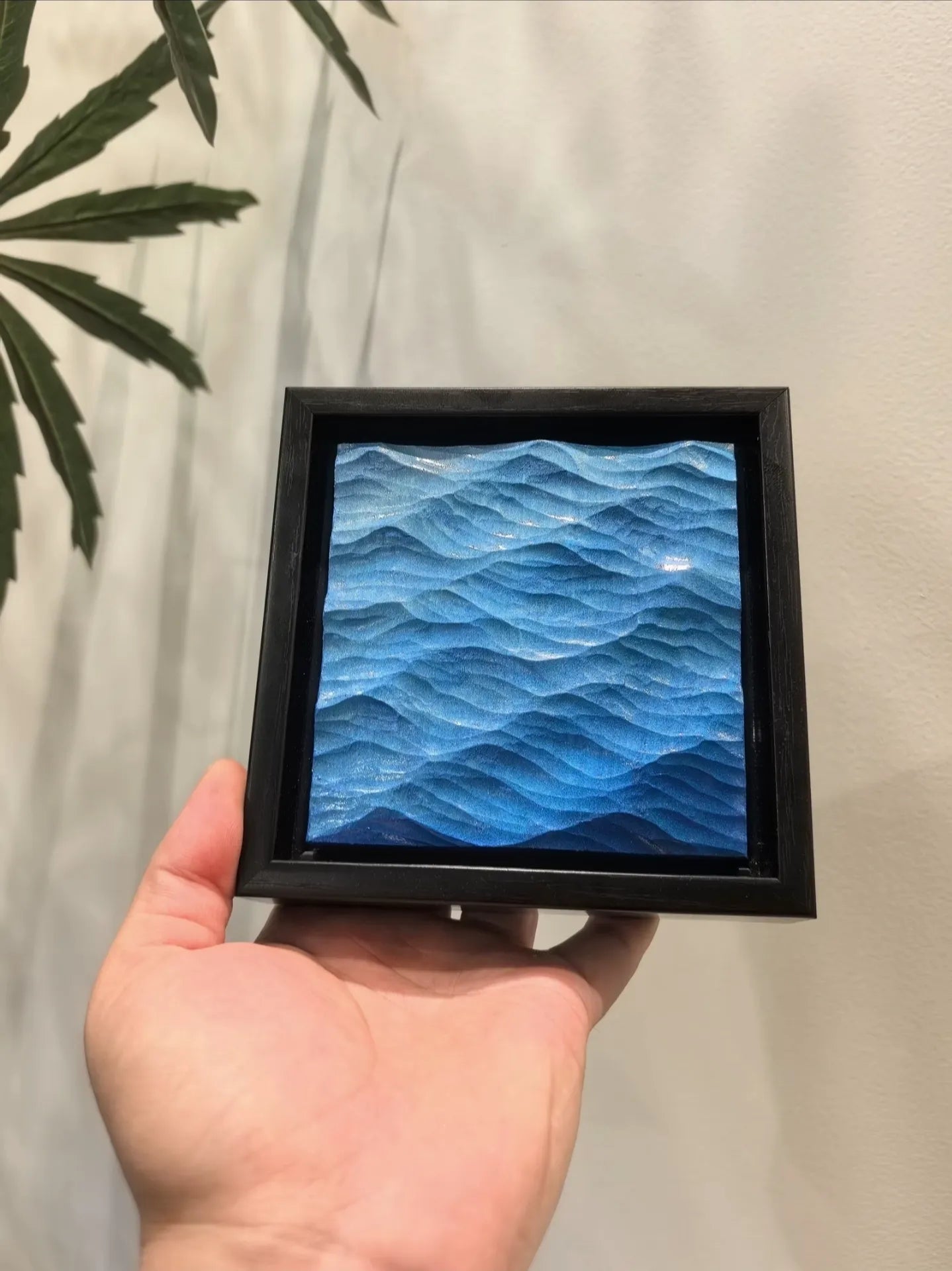 Hand-Carved Basswood Ocean Wave Art – Handmade Wooden Decorative Sculpture(100% Handmade)