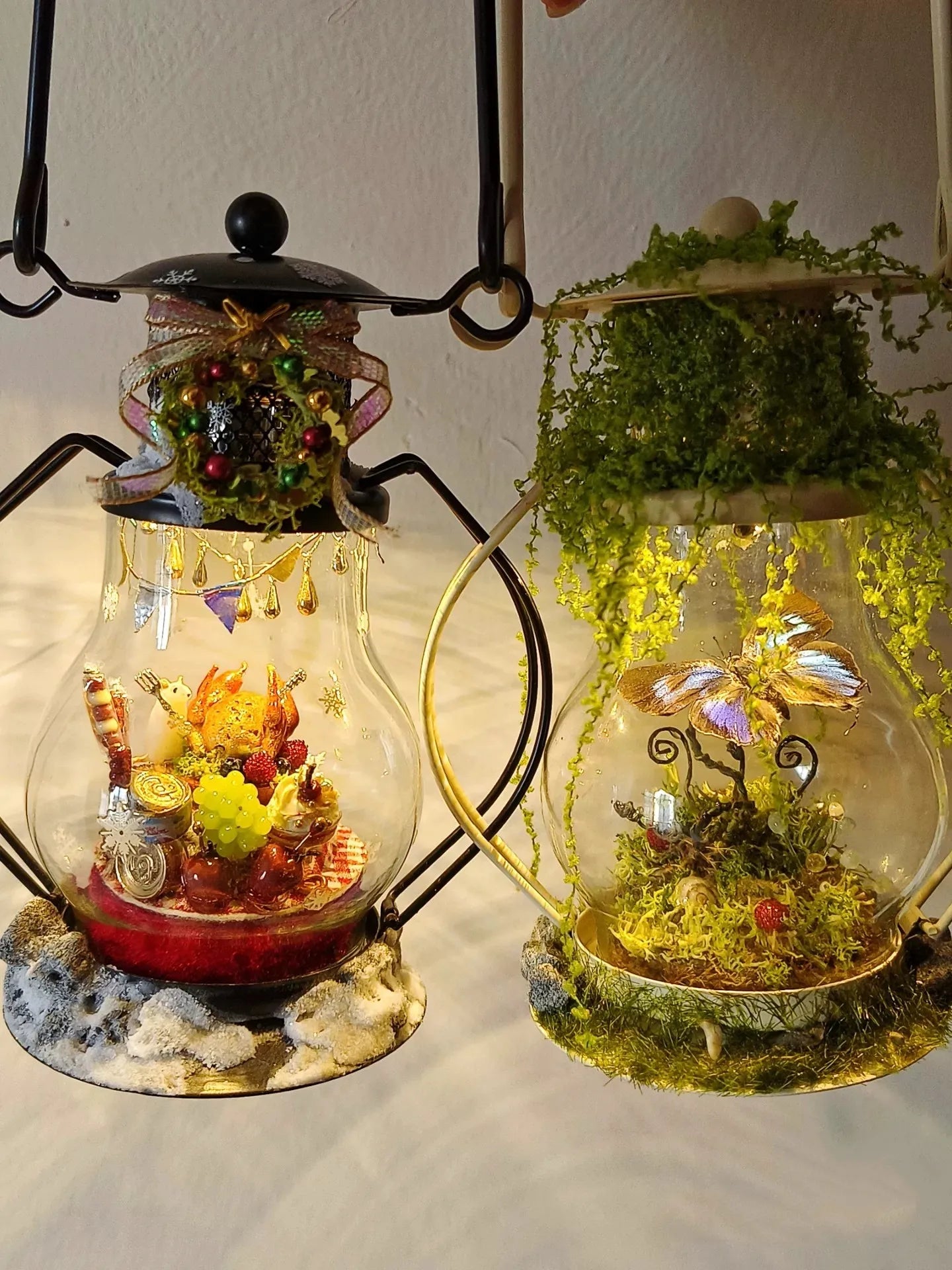 Enchanted Butterfly Mini Lantern – Handcrafted Glass Decor Light for Home, Desk & Gift