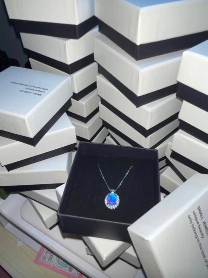 Blue Morpho Butterfly Wing Pendant Necklace