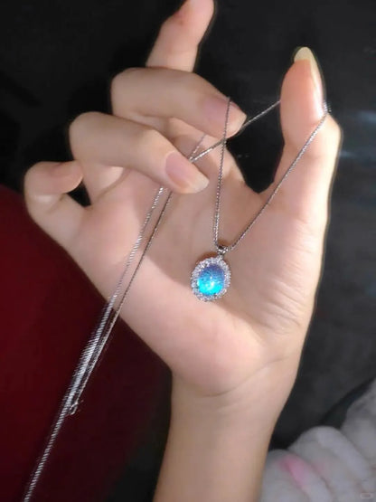 Blue Morpho Butterfly Wing Pendant Necklace simple