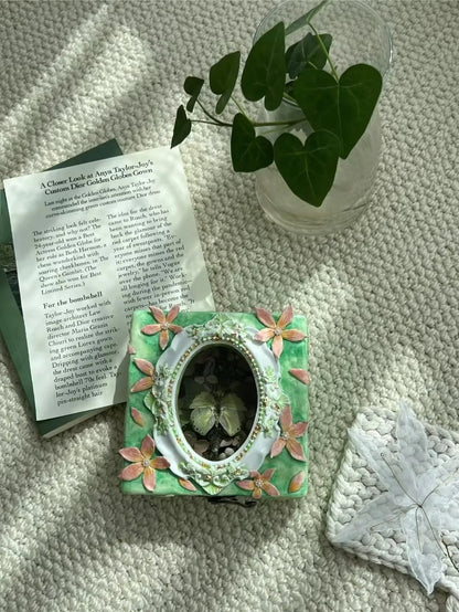 Enchanted Green Butterfly Garden Keepsake Box
