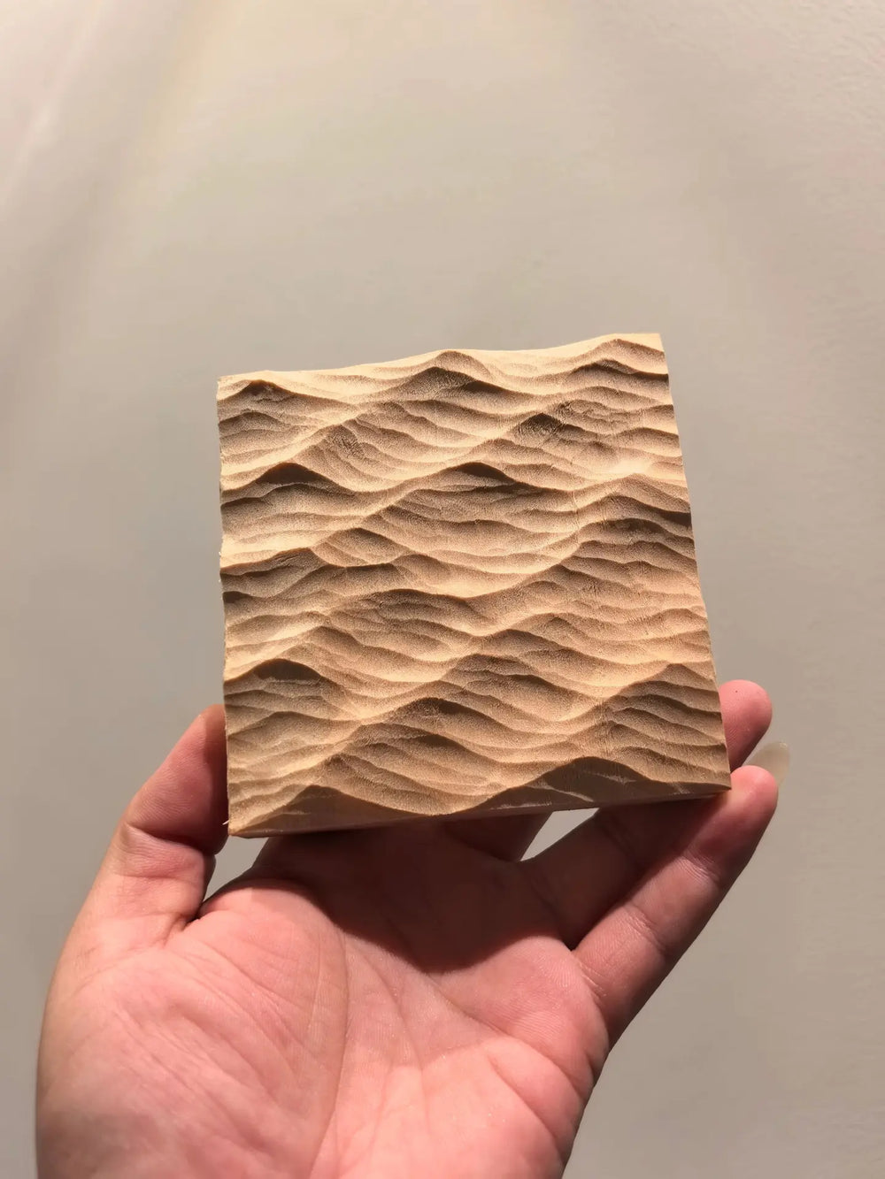 Hand-Carved Basswood Ocean Wave Art – Handmade Wooden Decorative Sculpture(100% Handmade)