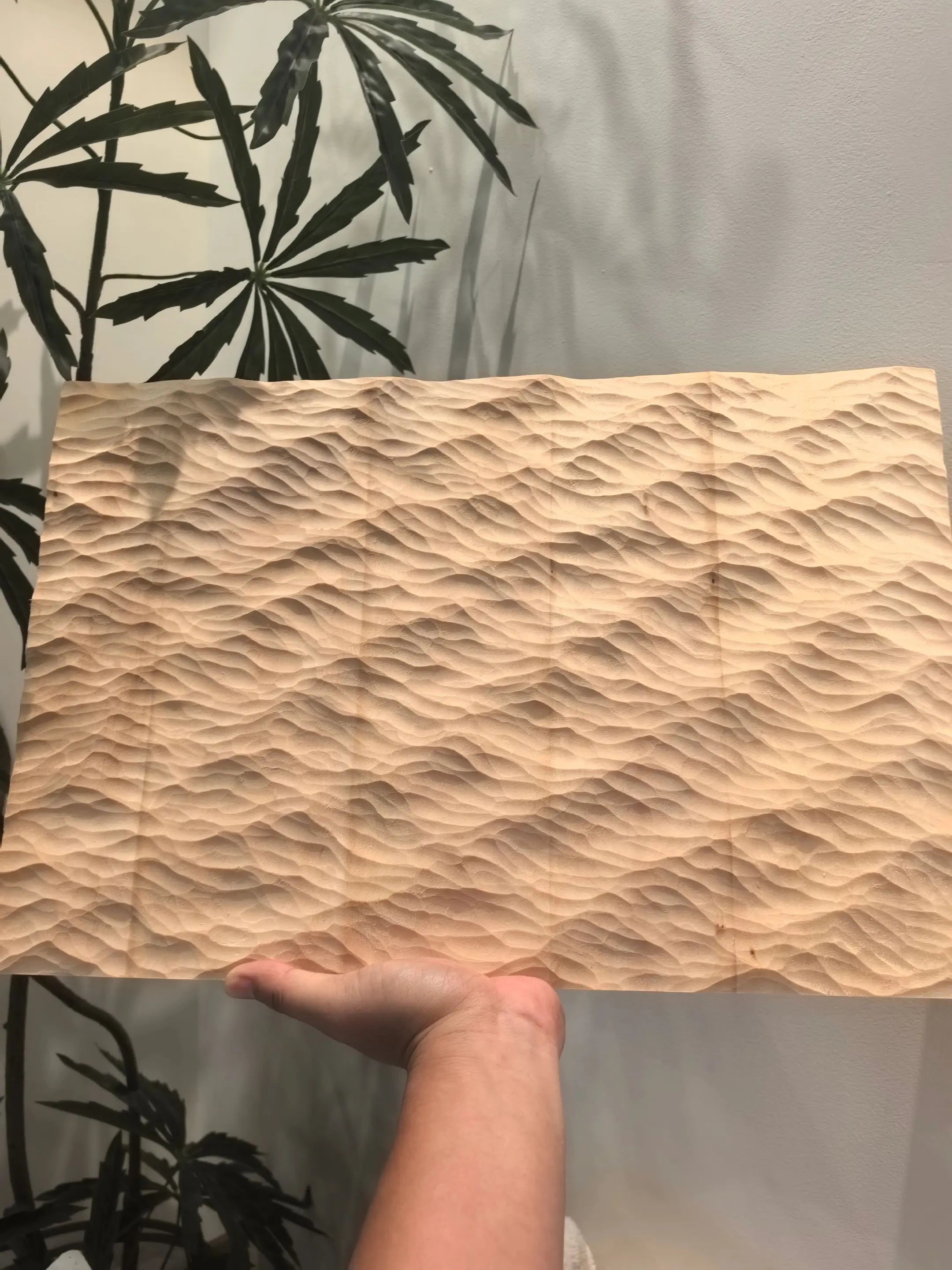 Hand-Carved Basswood Ocean Wave Art – Handmade Wooden Decorative Sculpture(100% Handmade)