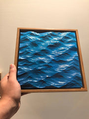 Hand-Carved Basswood Ocean Wave Art – Handmade Wooden Decorative Sculpture(100% Handmade)