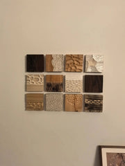 The Artisan Wood Block Gallery Set | Hand-Carved 3D Wall Art (Set of 27) 10cm*10cm