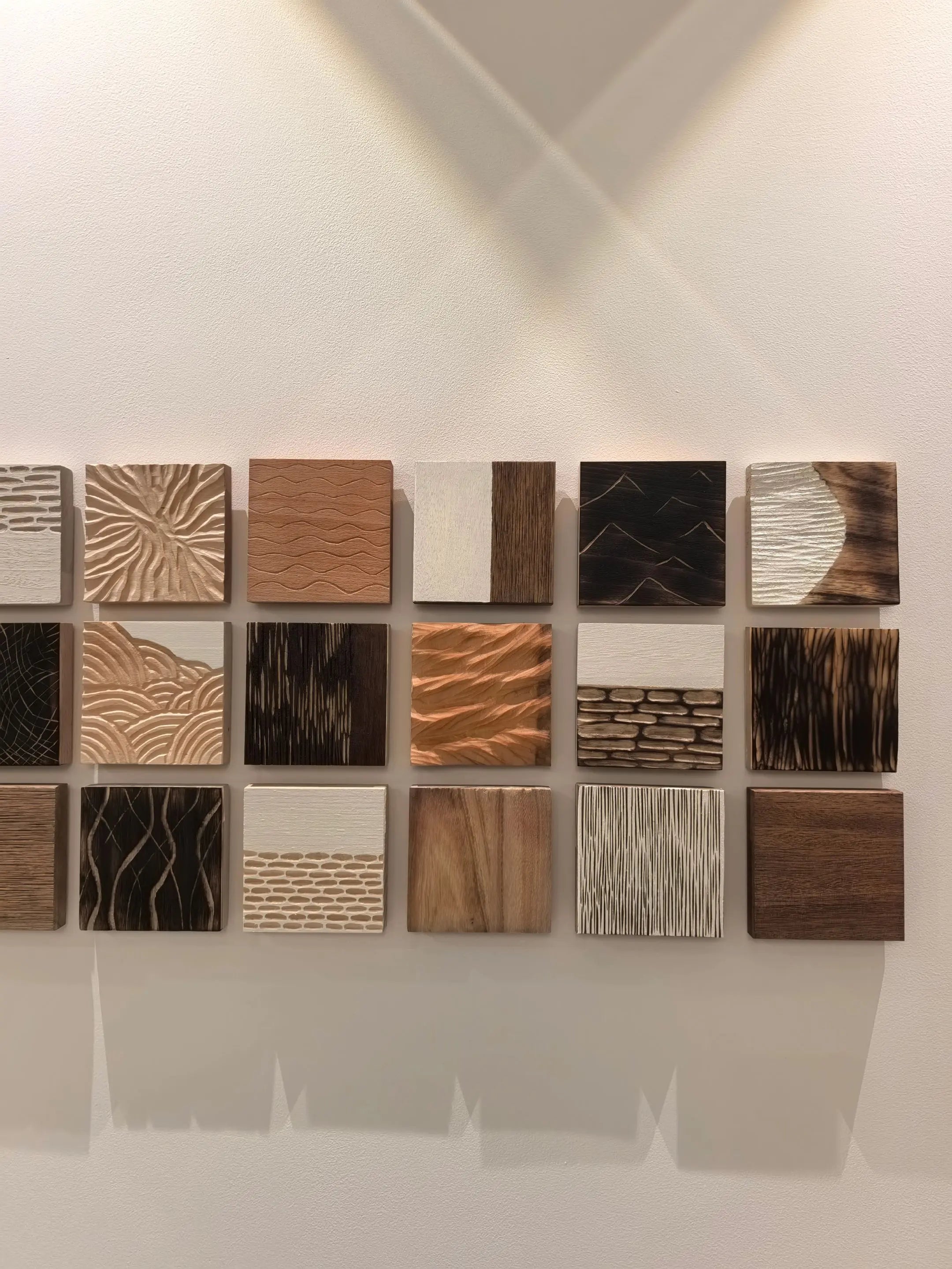 The Artisan Wood Block Gallery Set | Hand-Carved 3D Wall Art (Set of 27)