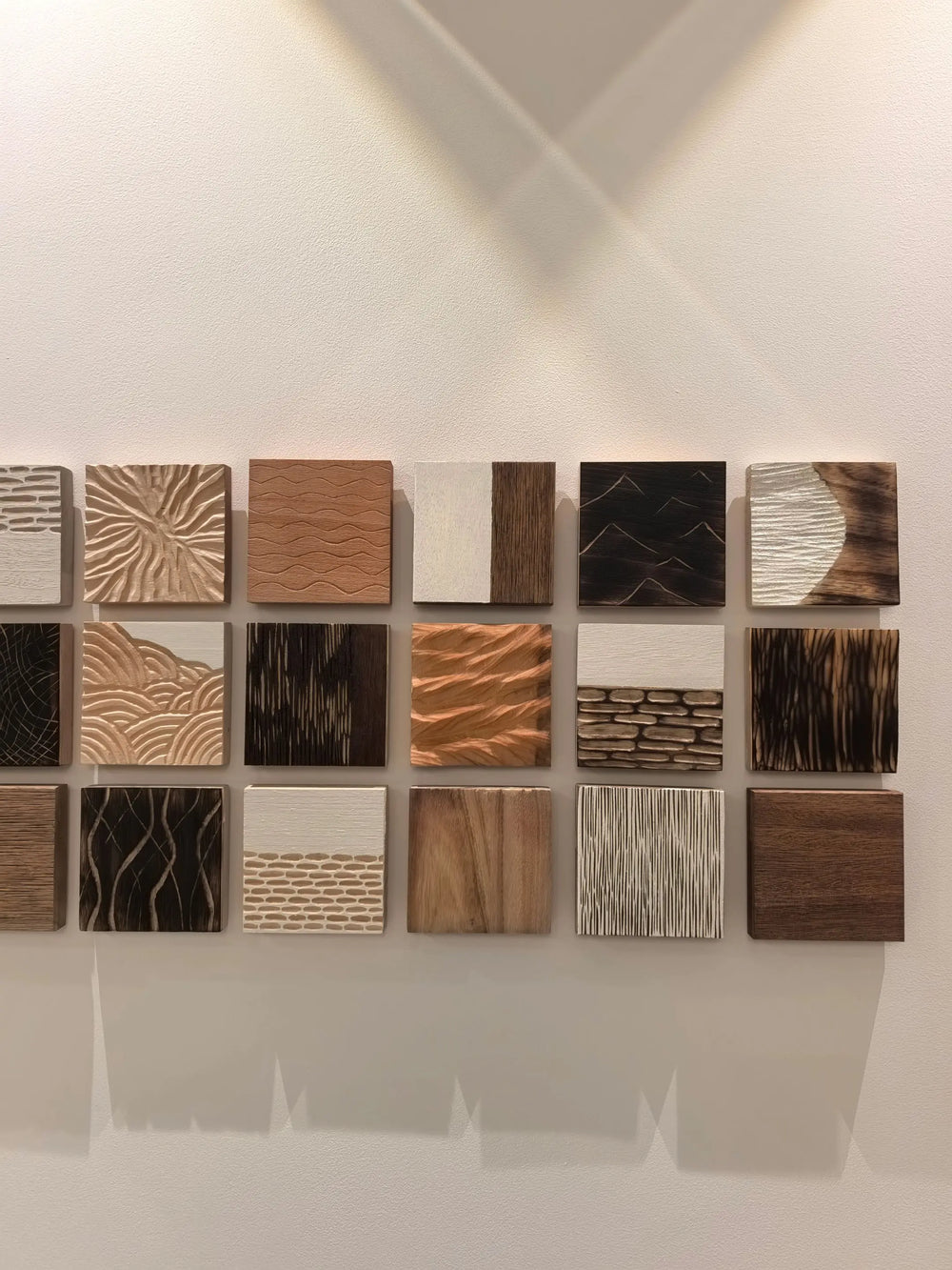 The Artisan Wood Block Gallery Set | Hand-Carved 3D Wall Art (Set of 27)